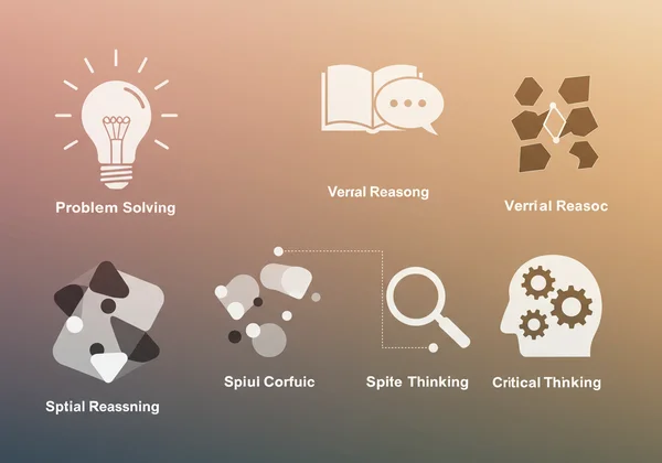 Icone che rappresentano la risoluzione dei problemi, il pensiero critico