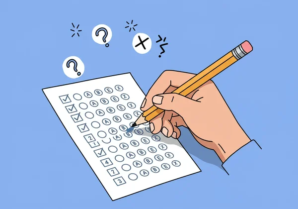 Persona che indovina con sicurezza in un test, nessuna penalità