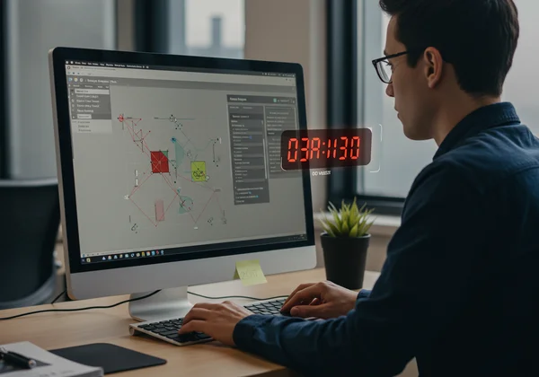Person taking a timed practice test on a computer