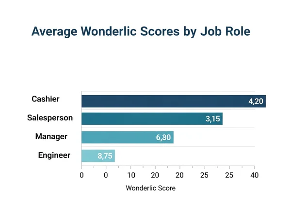 Chart of Wonderlic score benchmarks for various jobs
