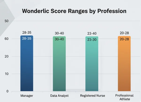Graph showing Wonderlic score benchmarks for roles